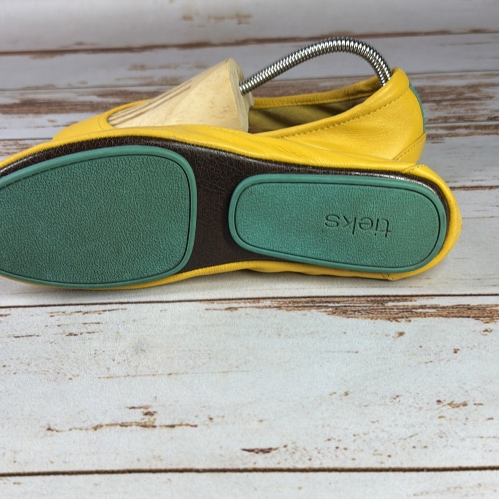 Tieks by Gavrieli Mustard Yellow Leather Ballet Flats Slip On Womens Size 8 Used - Picture 6 of 11